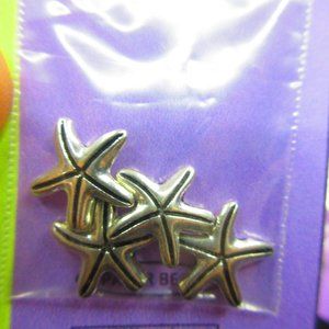Silver Plated Star Fish Beads 4Pcs In Each Package Lot Of 6 Packages